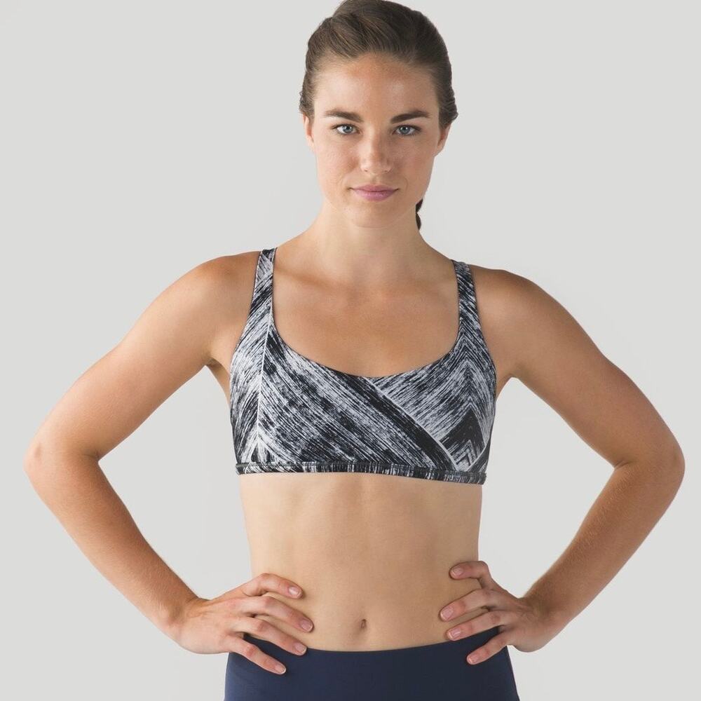 LULULEMON Free To Be Wild Sports Bra Heat Wave White Black Regal Plum 4